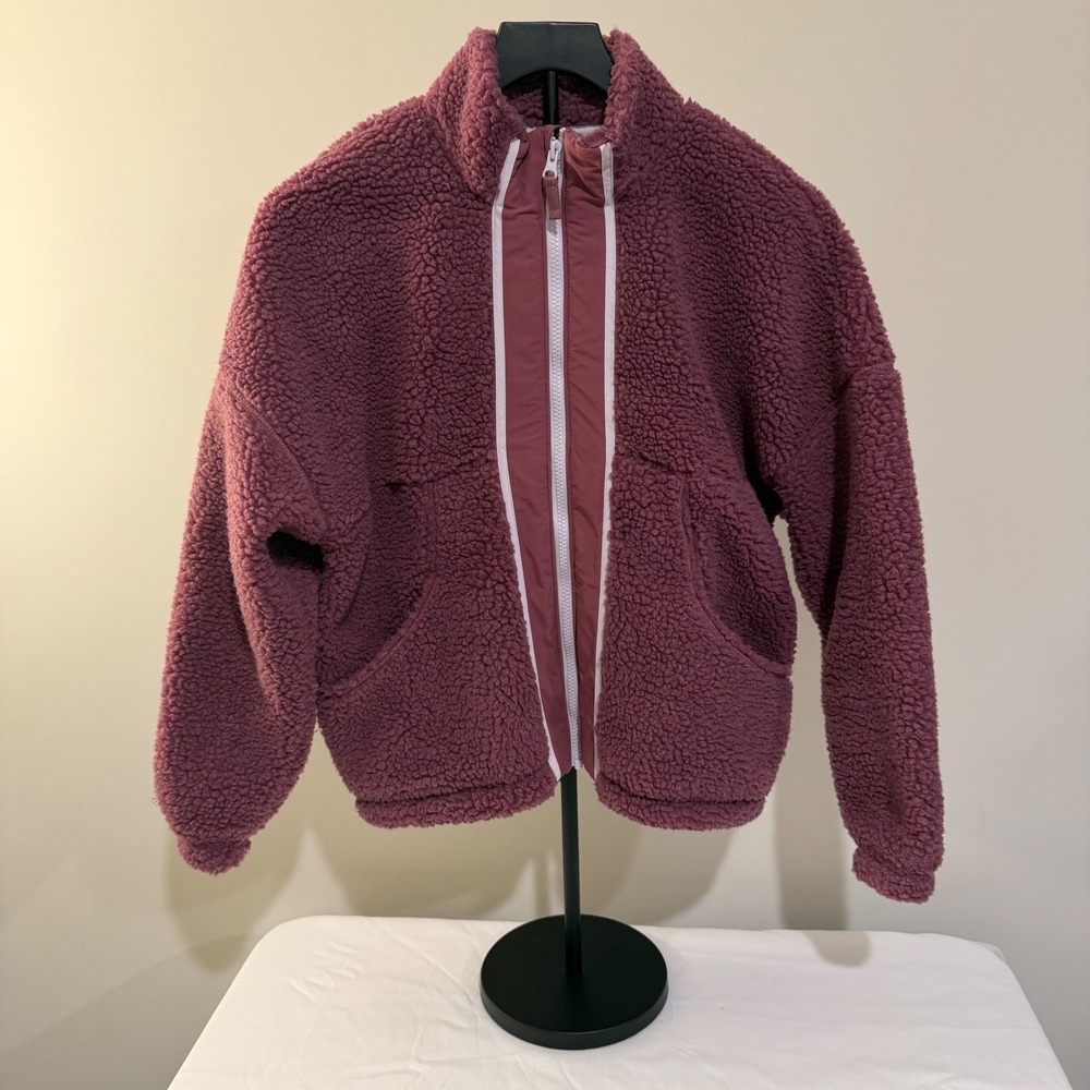 DSG Women Plum Purple Sherpa Fleece Full Zip Jacket XL 16 Recycled Polyester - Picture 12 of 13
